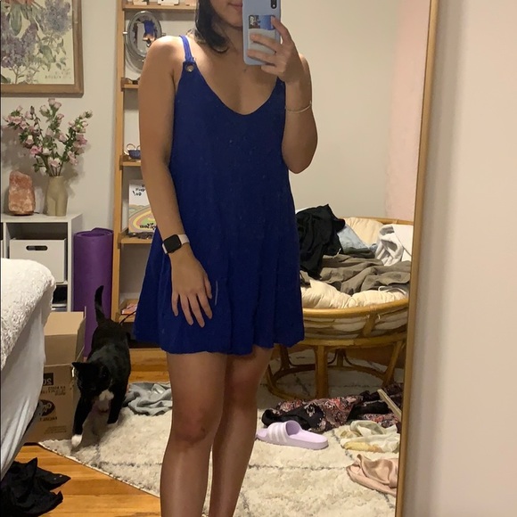 Blue flirty comfy sundress with sleeve detail - Picture 3 of 3